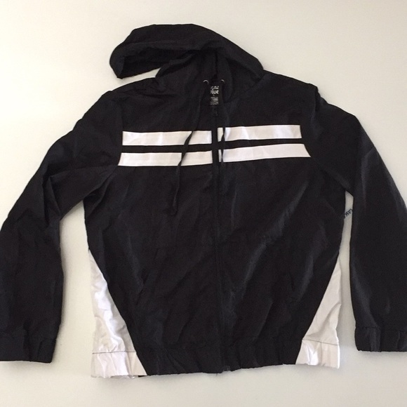 Icecreamsoda19 Jackets & Blazers - Black and white Striped Extra-Light Windbreaker
